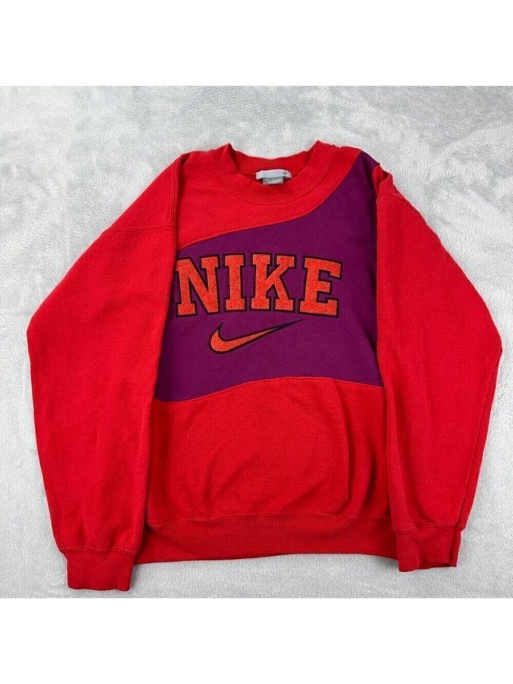 Nike Rework Red/Purple Sweater Men's Size M (Fits a side down)